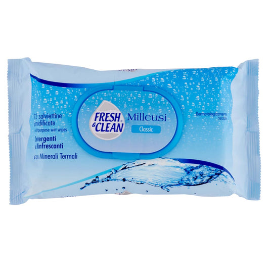 Fresh & clean salviette igienizzanti detergenti milleusi classic 4 confezioni da 72 salviette