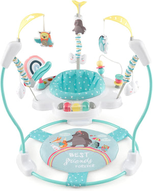 Jumperoo per Bambini, Centro attività Saltella con Altezza Regolabile, Gioco Saltellante con Sedile Girevole a 360°, Saltarello per Neonati con Luci e Suoni per Bambini 6+ Mesi (Blu)