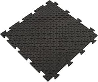 Piastrella in PVC morbida nera, superficie con disegno in rilievo "chicchi di riso" 50X50X10