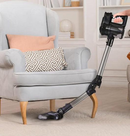 Innoliving INN-662 Aspirapolvere Senza Filo e Sacco, 10Kpa, 2200mAh, 0.5L, 50 Min, LED, Tubo Flessibile in Metallo, Grigio