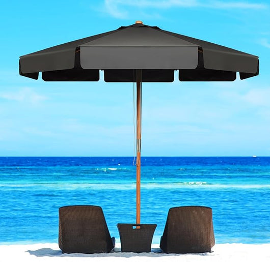 Ombrellone da Giardino, Ombrellone da Esterno con Pulsante Manuale e Inclinazione Regolabile, Protezione UV, Diametro 3M, Ideale per Piscina, Balcone, Giardino