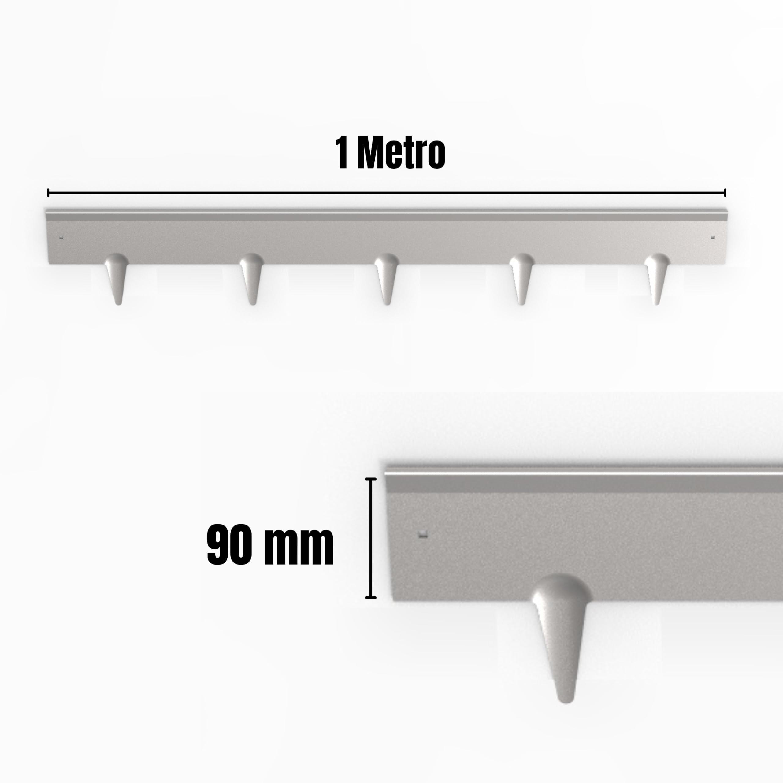 Bordura per Giardino e Orto a Giunzione in Acciaio Zincato 10 Pz da 1m x 90 mm, Bordura per Aiuola, Bordo per Aiuole Risvoltato con Picchetti