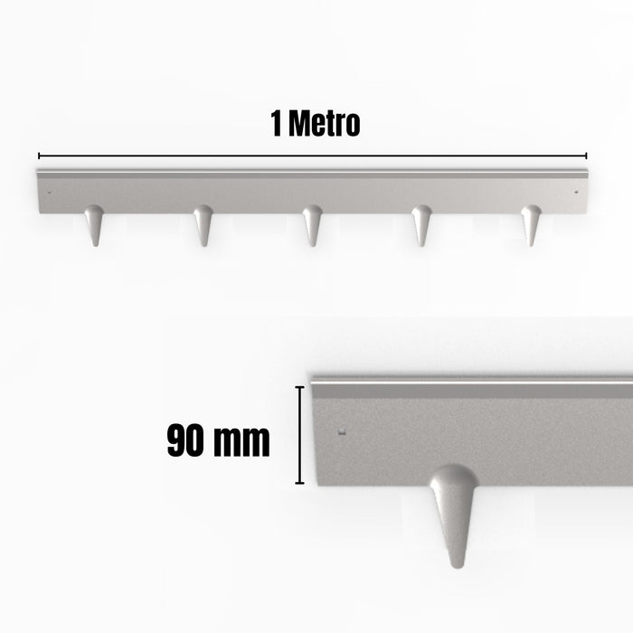 Bordura per Giardino e Orto a Giunzione in Acciaio Zincato 10 Pz da 1m x 90 mm, Bordura per Aiuola, Bordo per Aiuole Risvoltato con Picchetti