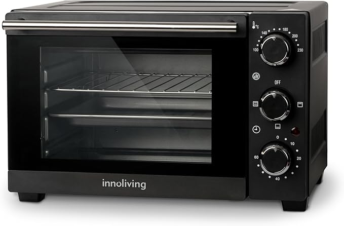 Innoliving Forno Elettrico 15 Litri INN-797, Potenza 1200W, Timer 60 Minuti, Temperatura Regolabile fino a 230°C, Cottura Ventilata, Compatto e Versatile, Perfetto per Casa e Ufficio