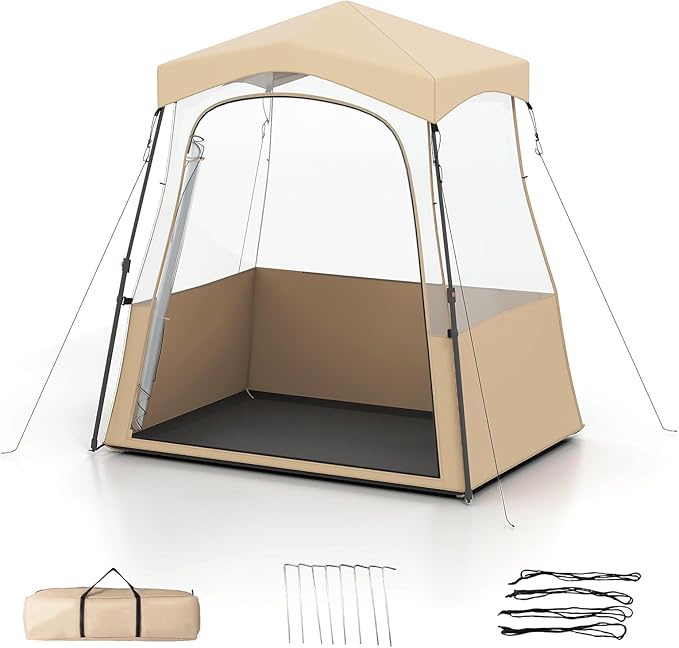 Tenda sportiva, tenda trasparente con visuale libera, telaio robusto e borsa per il trasporto, tenda da campeggio per esterni, tenda a bolla pop-up per guardare gli sport, fare il tifo, campeggiare (160 x 160 x 175 cm)