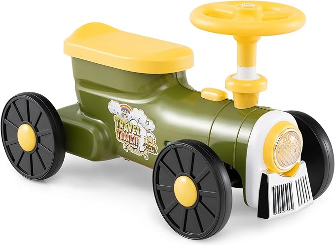 Auto a Spinta per Bambini, macchina cavalcabile con Suono e Spazio di Archiviazione, Auto Scorrevole a Piedi con Volante per Bambini 19-36 Mesi (Verde)