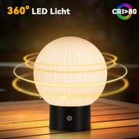 ZMH Lampada da tavolo LED bianca wireless rotonda touch dimmerabile ricaricabile per camera letto comodino