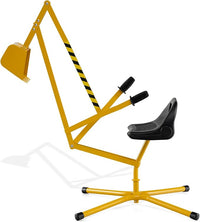 Ruspa Giocattolo per Bambini, Escavatore Cavalcabile con Controlli a 2 Mani e Pala Flessibile, Sedile Girevole a 360°, Regalo per Bambini 3 Anni+ (senza Ruote Giallo)