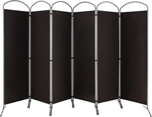 Paravento Pieghevole a 4/6 Pannelli, Separé Divisorio Interno ed Esterno, Pannelli Divisori per Camera da Letto, Ufficio e Soggiorno (331 x 188 cm 6 Pannelli, Marrone)