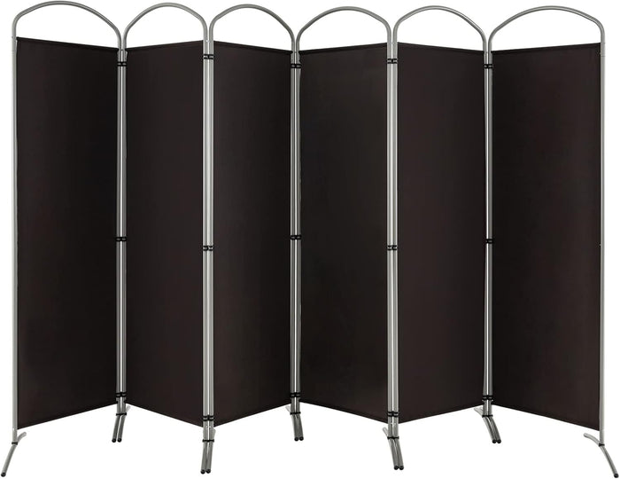 Paravento Pieghevole a 4/6 Pannelli, Separé Divisorio Interno ed Esterno, Pannelli Divisori per Camera da Letto, Ufficio e Soggiorno (331 x 188 cm 6 Pannelli, Marrone)