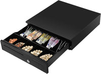 Cassetto Portasoldi, Cassetto Porta contanti, Cassetto per Registratore di Cassa, 5 scomparti per Monete e 5 scomparti per Banconote, 40,5x42x10cm