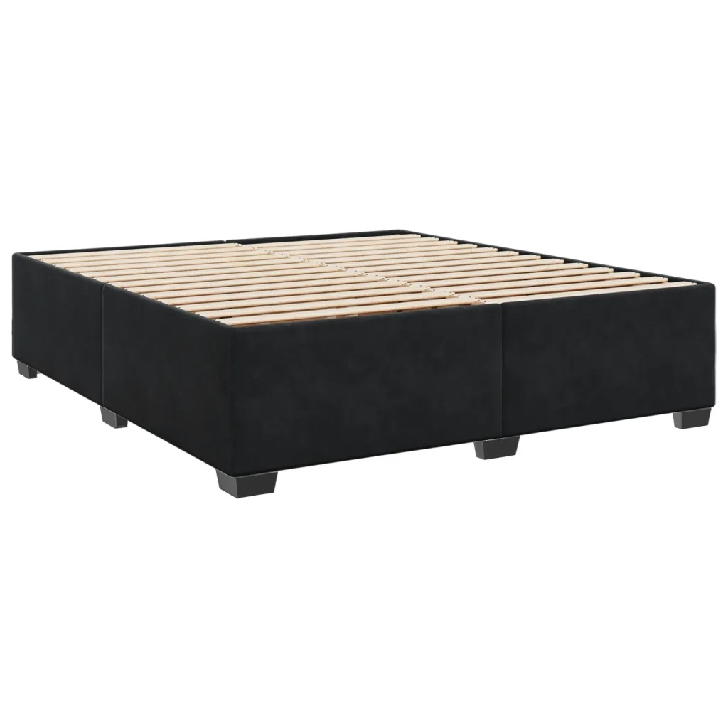 Giroletto a Molle con Materasso Nero 180x200 cm in Velluto