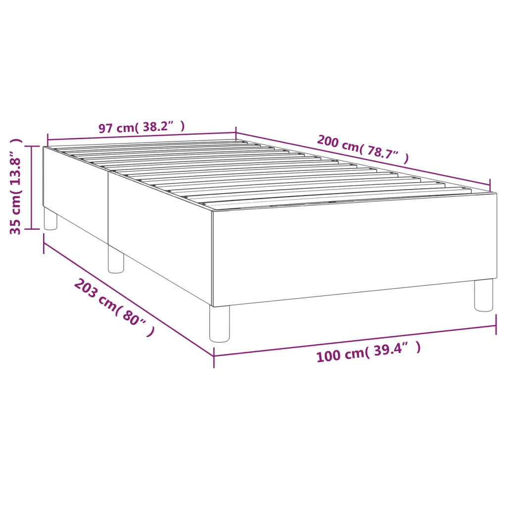 Struttura Letto a Rete a Molle Marrone Scuro 100x200 cm Tessuto 3120841