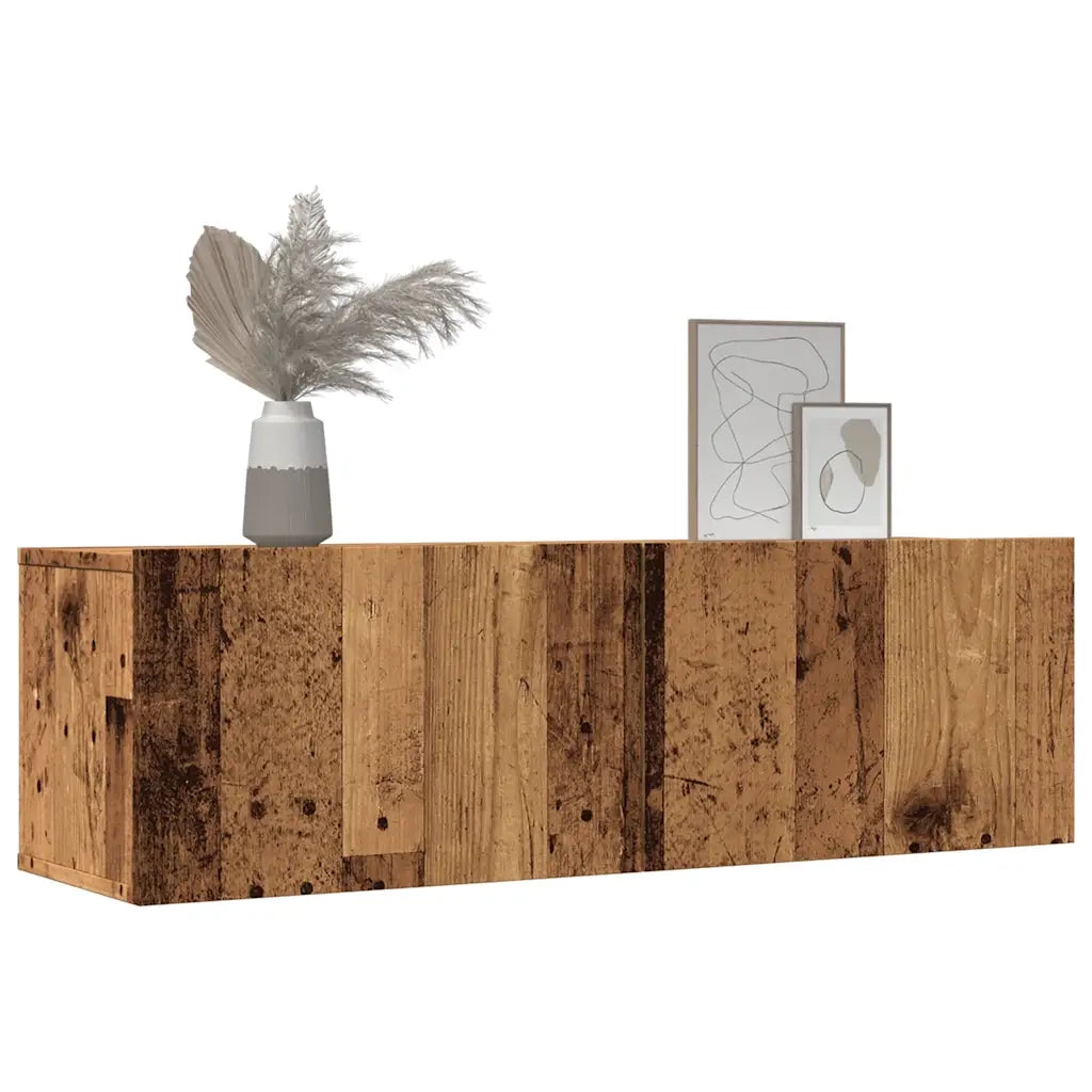 Mobili TV a Parete 2pz Legno Antico 100x30x30 cm 857017