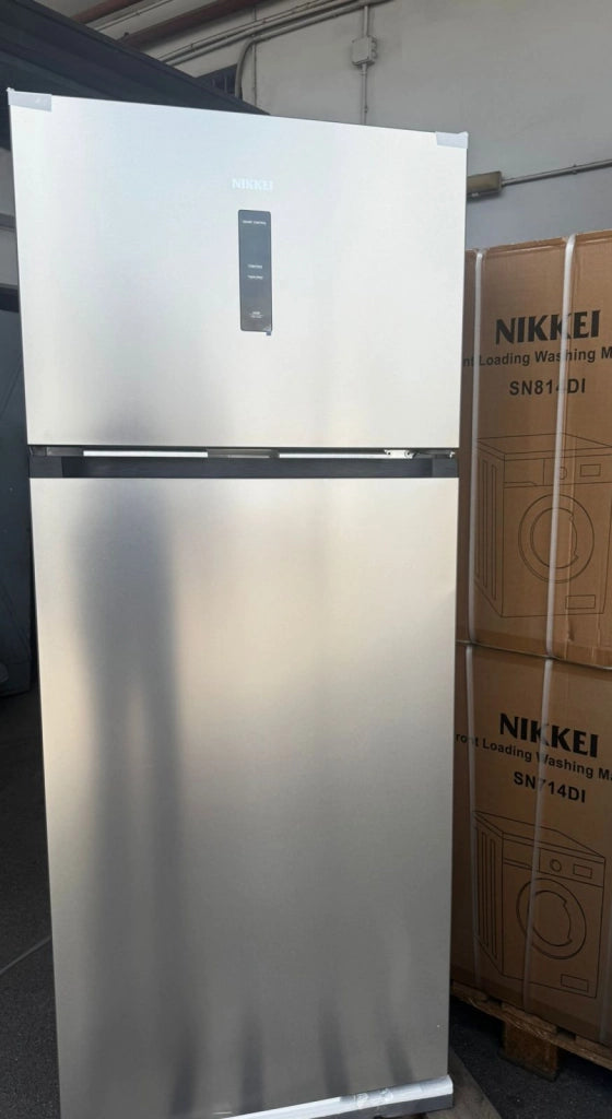 Nikkei sndpnd540ex frigorifero total no frost, libera installazione, classe e, 543 litri, inox, con display, doppia porta larghezza 75cm, altezza 183cm, profondità 70cm
