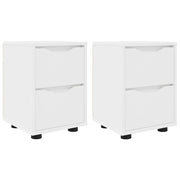 Set di 2 Comodini | Armadio da Notte | Mobiletto da notte Bianco 30,5 x 30 x 43 cm Legno multistrato