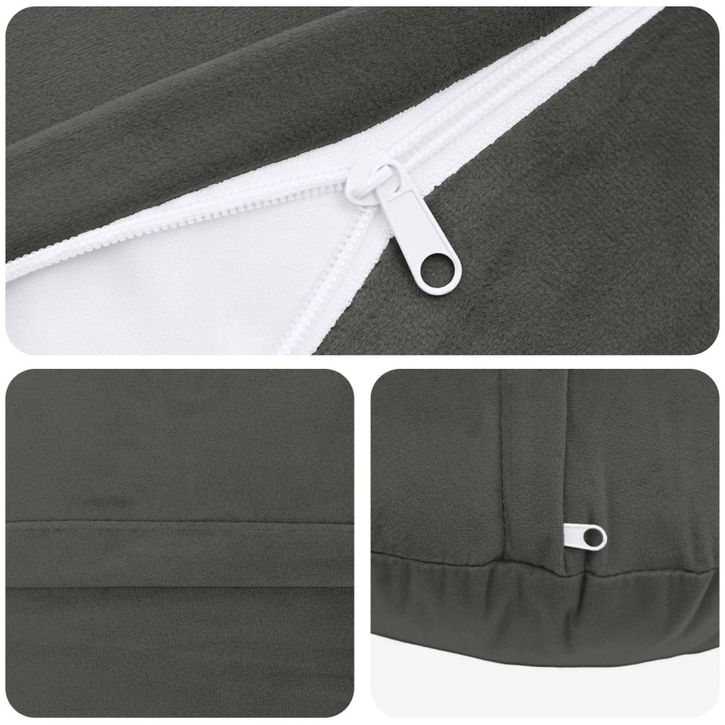 Cuscino con cuscino HEERLEN 2 pz Grigio Scuro Velluto 929017