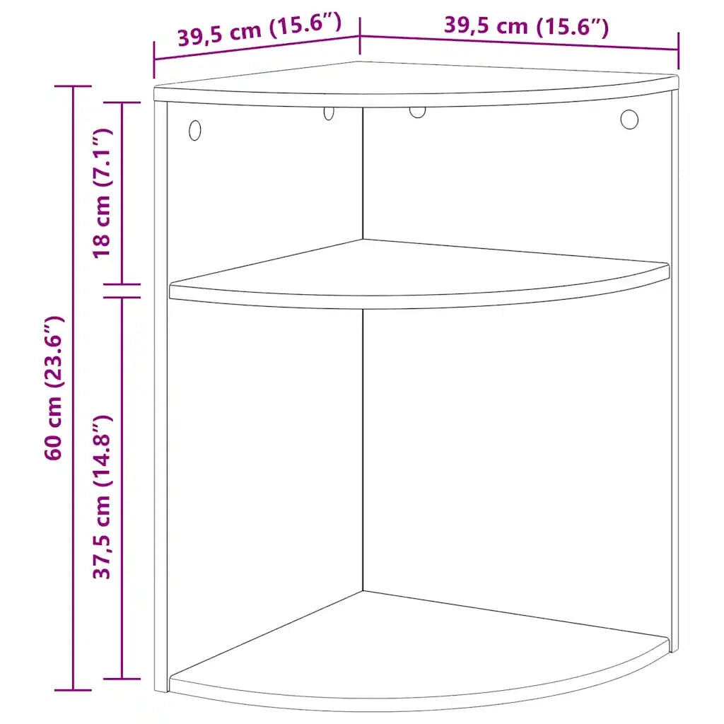 Tavolino Grigio Sonoma 39,7 x 39,7 x 60 cm Legno multistrato 891136