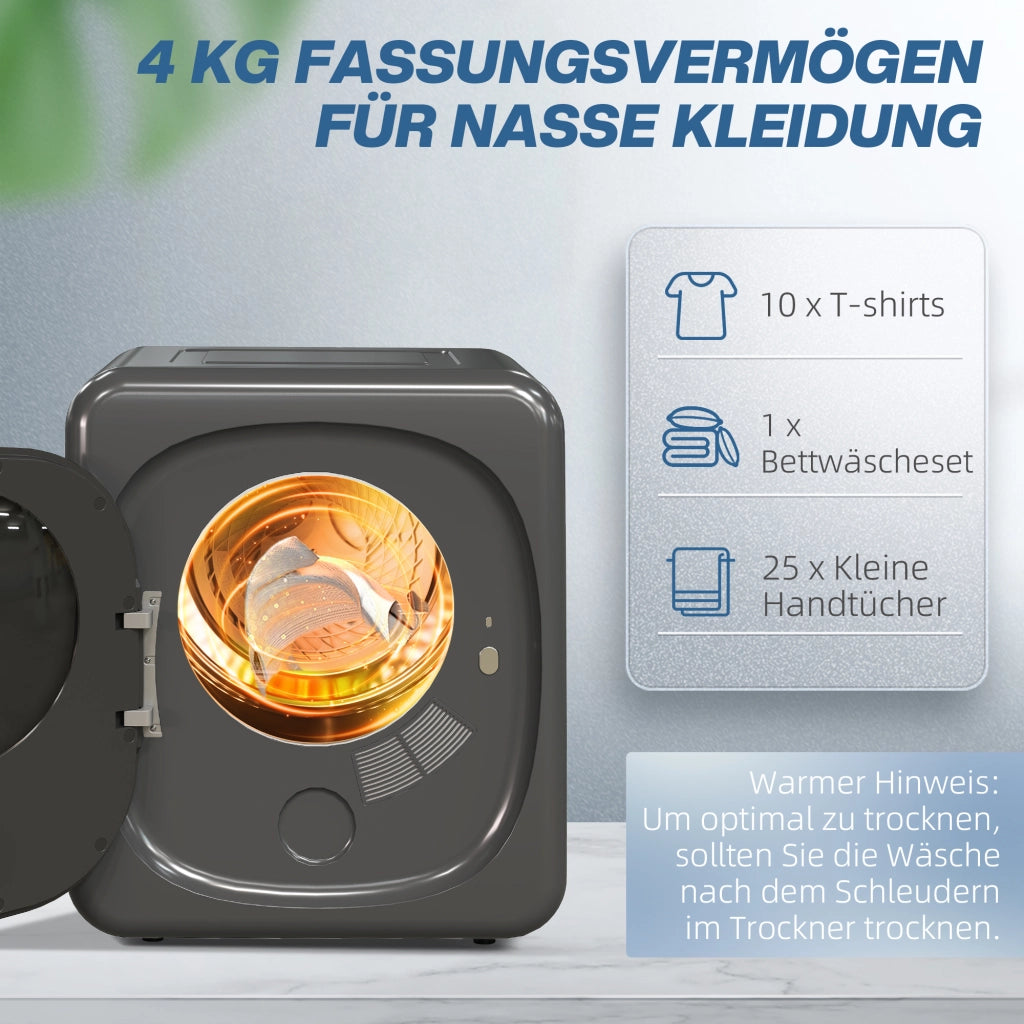 Asciugatutto per biancheria con UV ¨C zephmum ¨C acciaio inox grigio 4kg