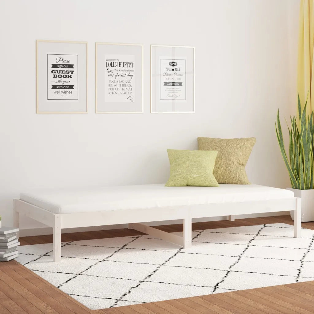 Dormeuse senza Materasso Bianca 80x200 cm Legno Massello Pino 820418
