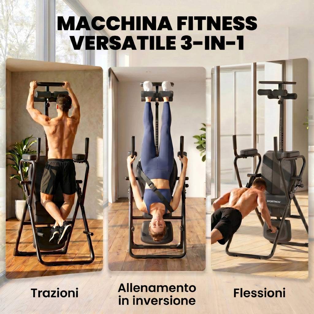 Tavolo Inversione 161x69x146 cm con Barre Flessioni Trazioni Tavolo di Inversione in Acciaio Q195 Nero