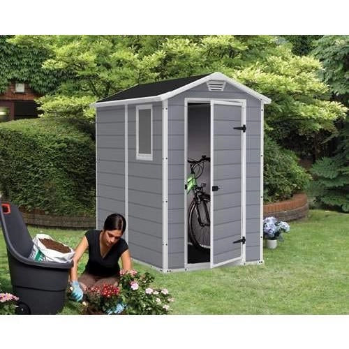 Keter 240025 Manor Casetta da Giardino in Resina con Finestra e Pavimento Incluso 130x192x198 cm colore Beige