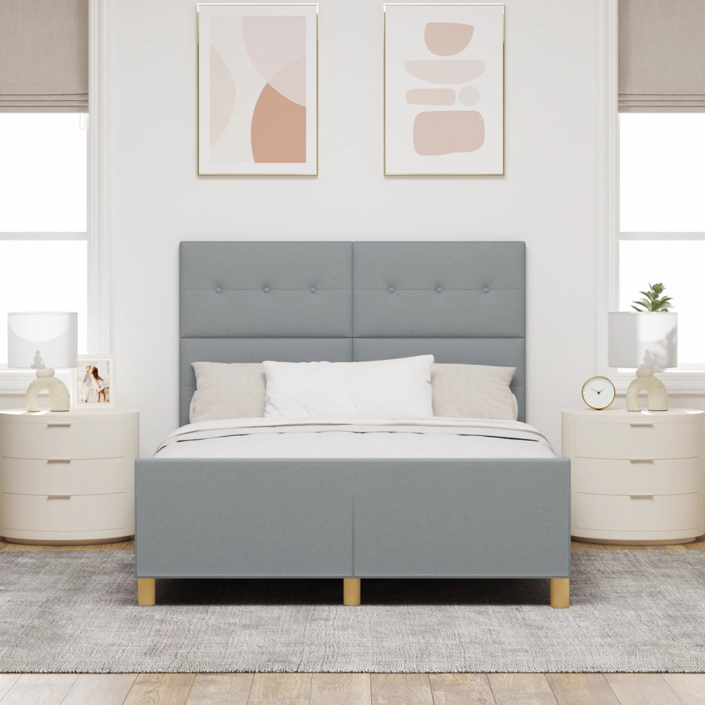 Struttura Letto Grigio Chiaro 140x200 cm Tessuto