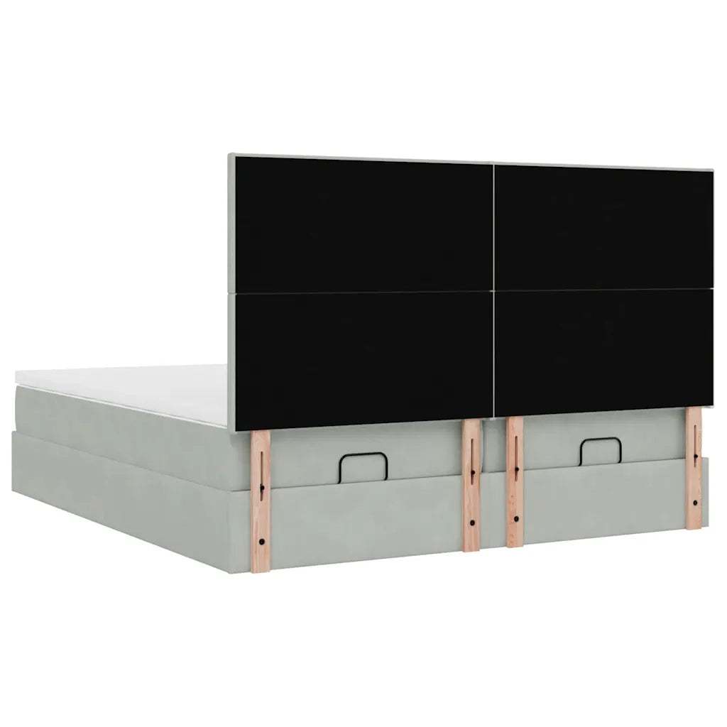 Struttura Letto Pouf con Materassi 160x200 cm in Velluto 3314597