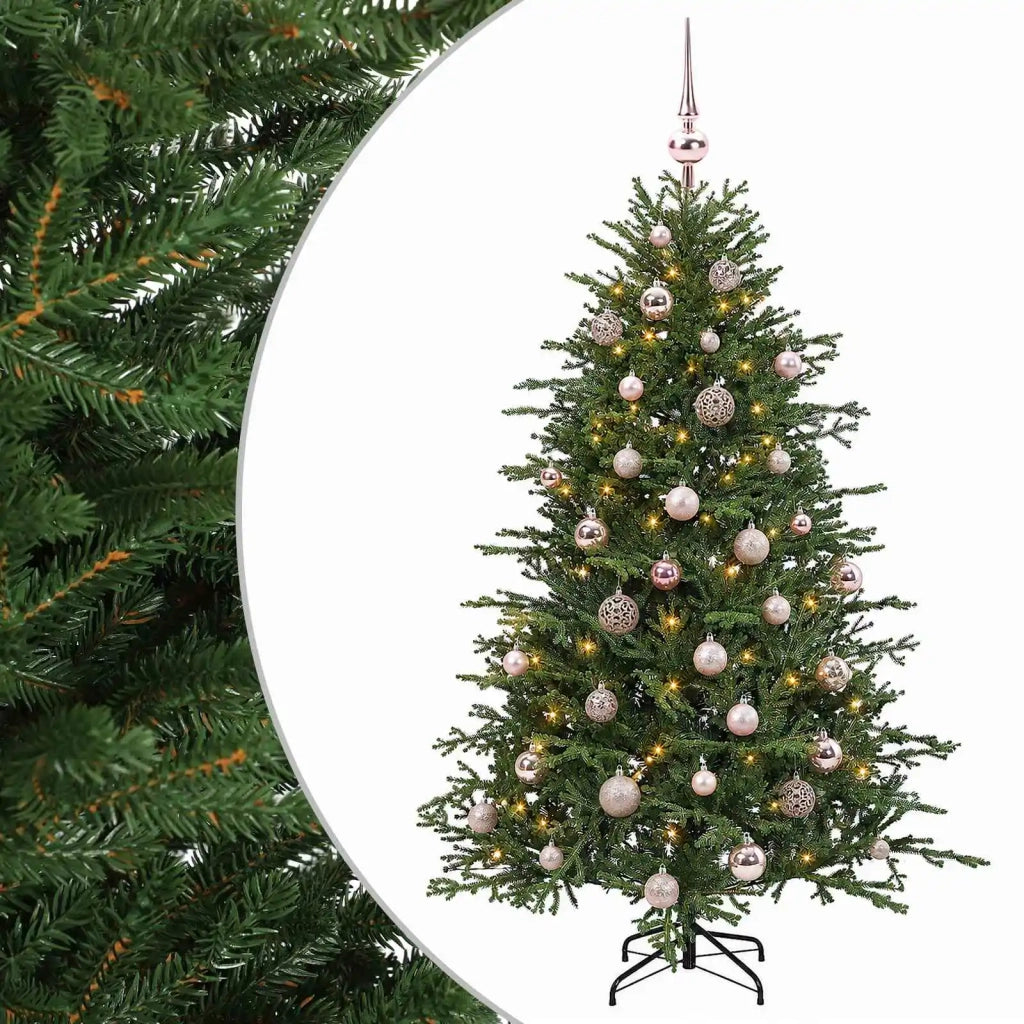 Albero di Natale artificiale con palline 120 cm 150 LED 3465785