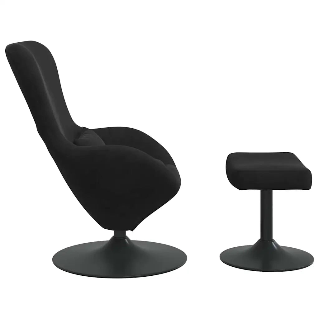 Sedia Egg con Pouf Nero Velluto 42002750