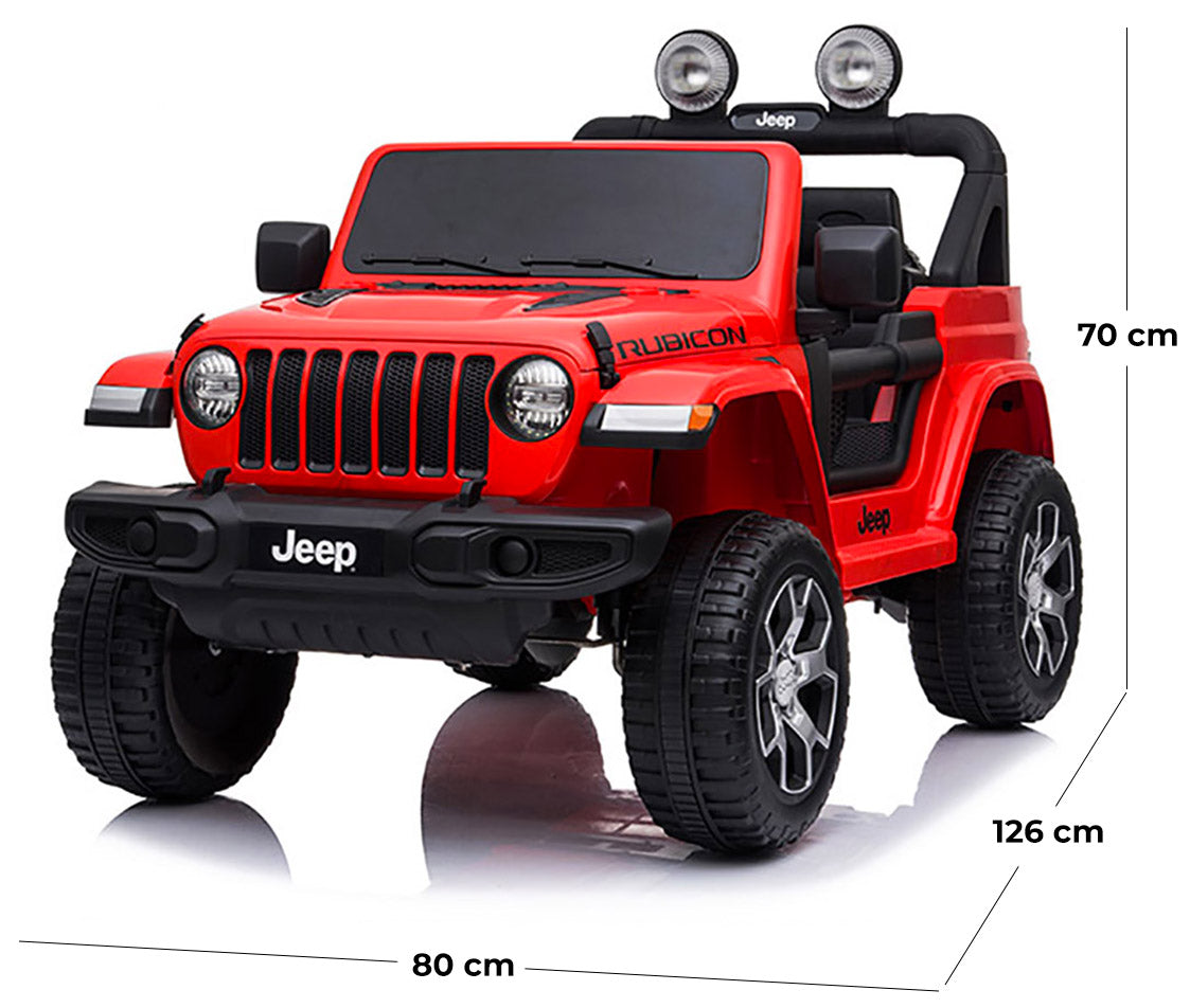 Macchina Elettrica per Bambini 12V con Licenza Jeep Rubicon Rossa