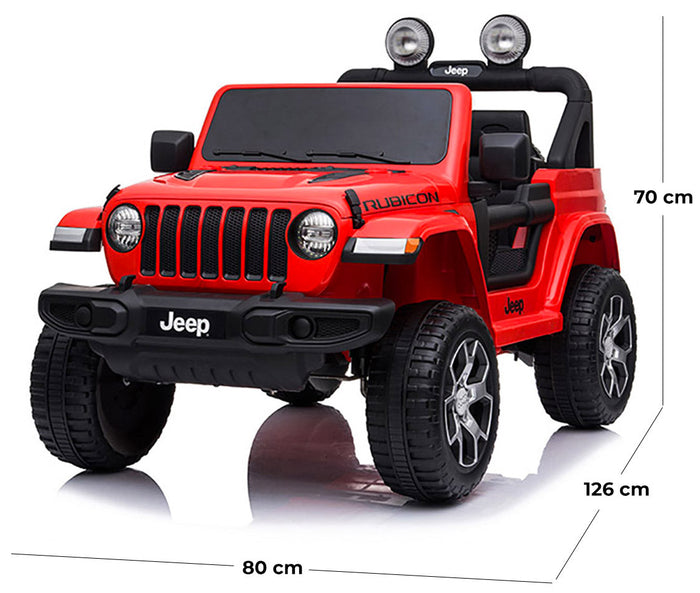 Macchina Elettrica per Bambini 12V con Licenza Jeep Rubicon Rossa