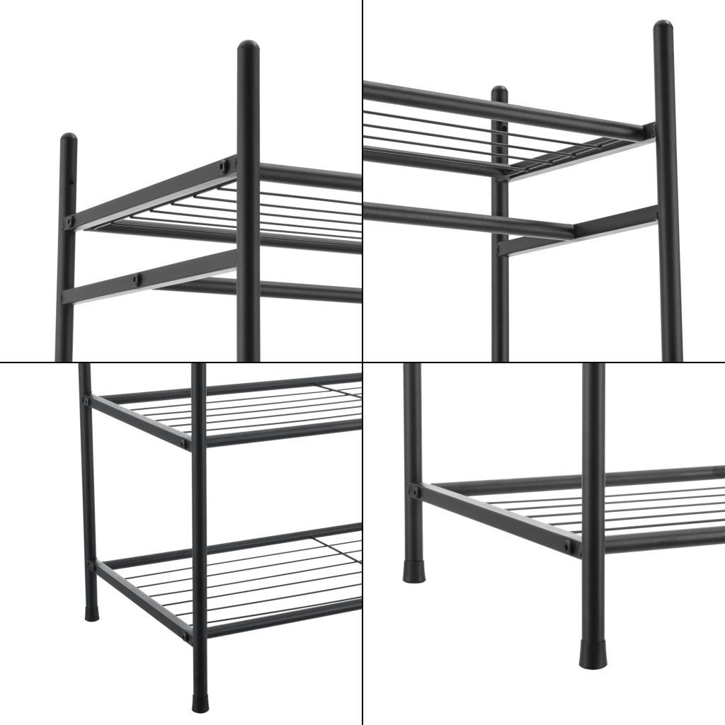 Organizzatore Guardaroba, Scaffalatura con Asta Appendiabiti e 3 Ripiani, Cabina Armadio Senza Ante (AxLaxP) 150 x 80 x 40 cm - Nero, Metallo