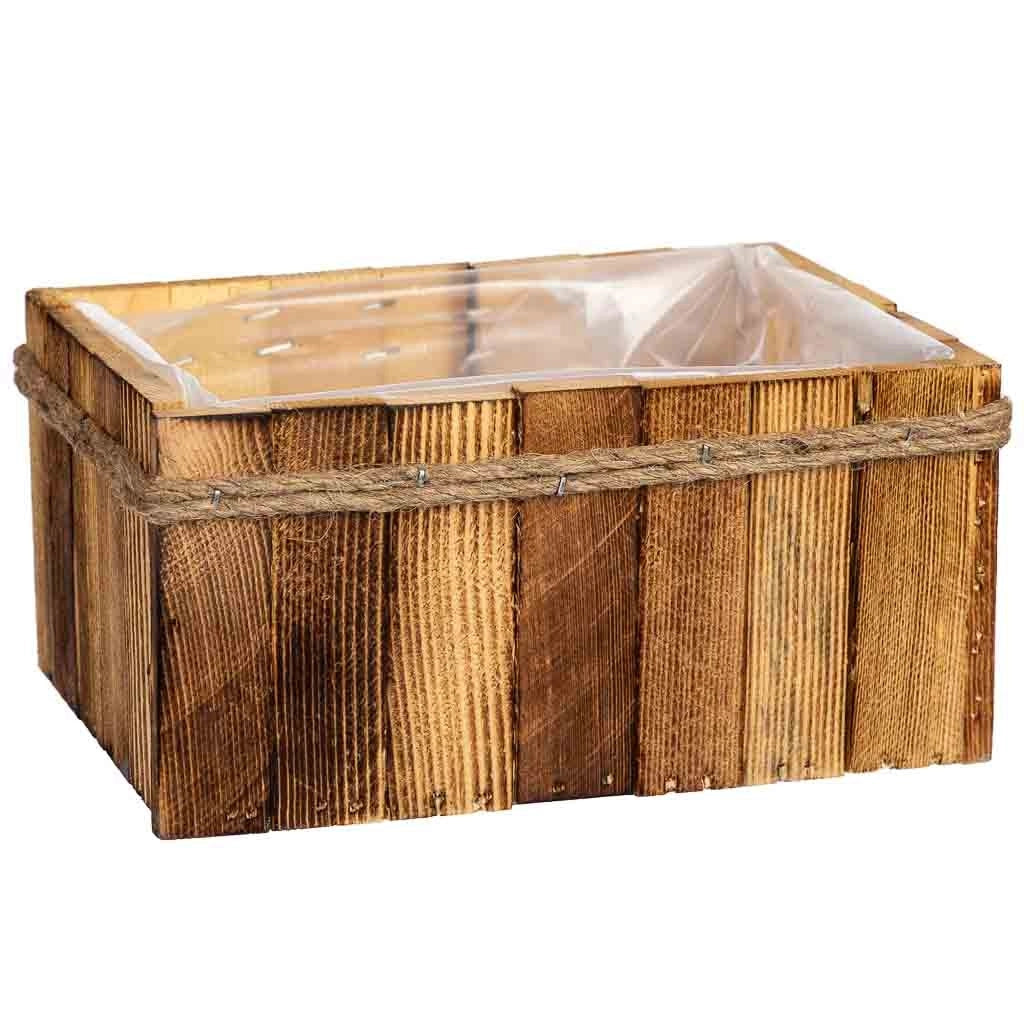 Cesto rettangolare in legno 21x15x10h cm
