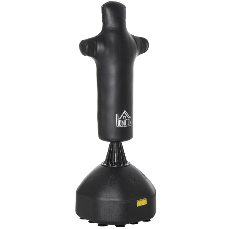 Sacco da Boxe Stabile 180 cm con Base Riempibile e Design Umanoide Nero
