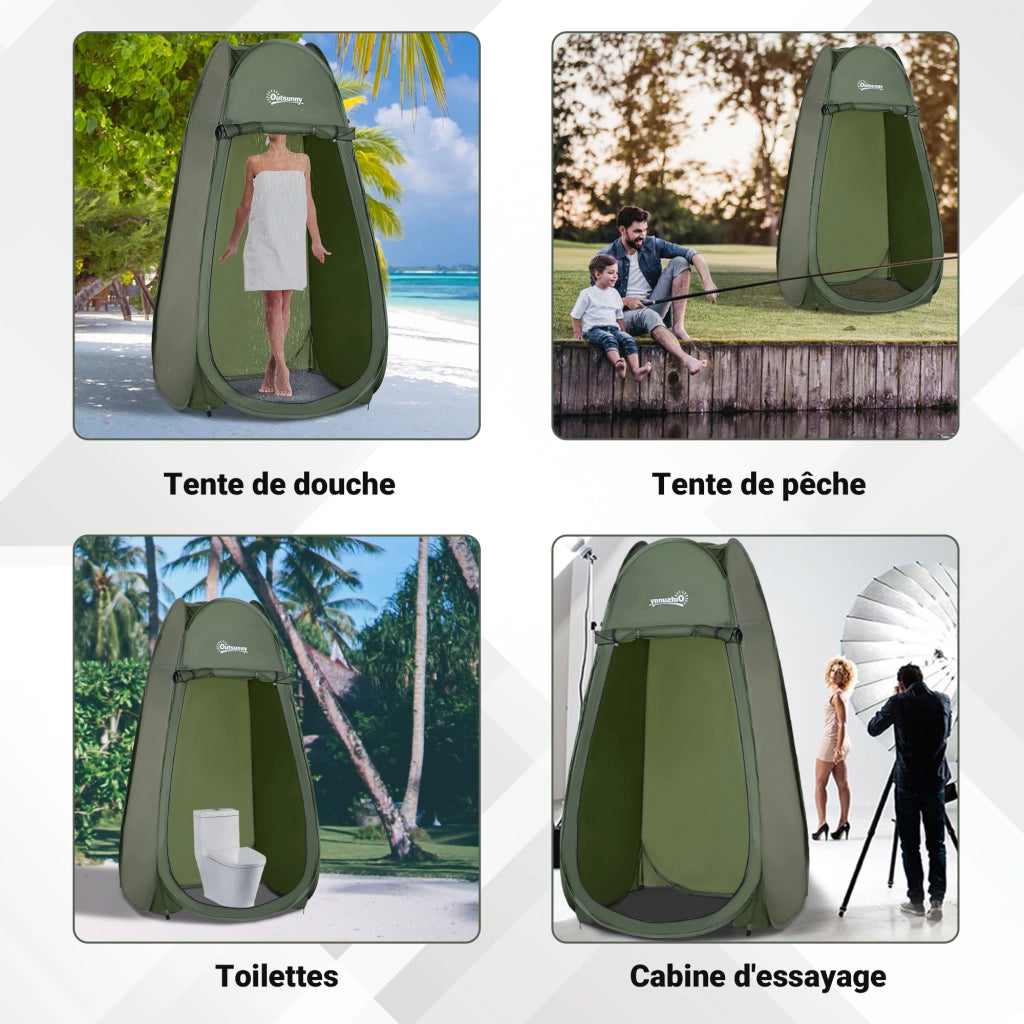 Tenda Doccia Portatile Pieghevole ¨C Zephmum ¨C Verde, Antivento, Antiruggine, 200x200x200 cm