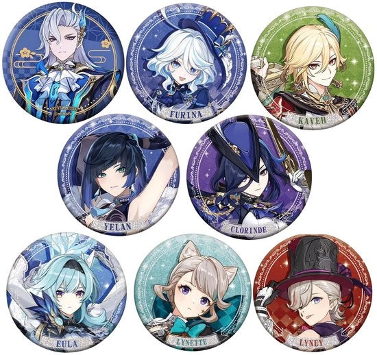 Badge per collezionisti Genshin Impact con spille 5,8 cm, doppia luce, con spille reversibili
