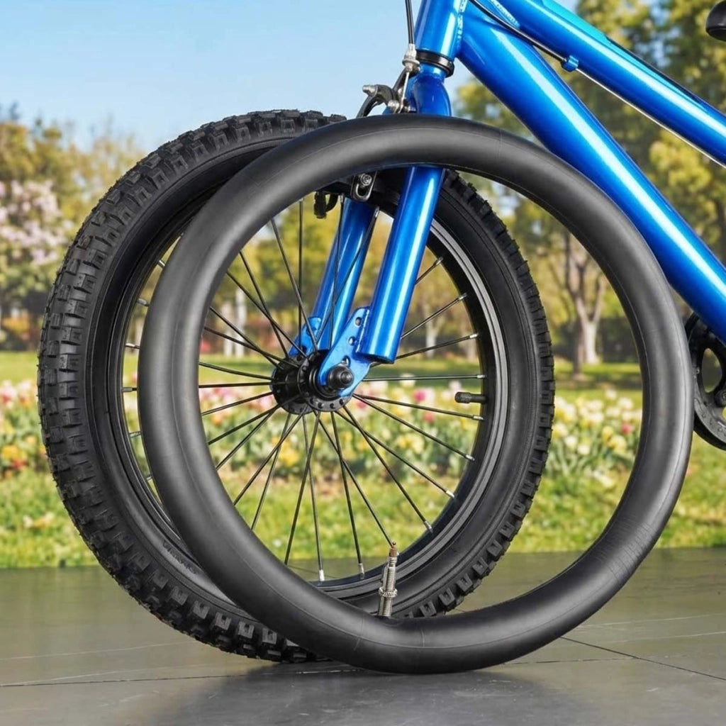 Camera d'aria 20x1.75 a 1.90 per bicicletta in gomma con valvola da 44 mm Nero Avizar