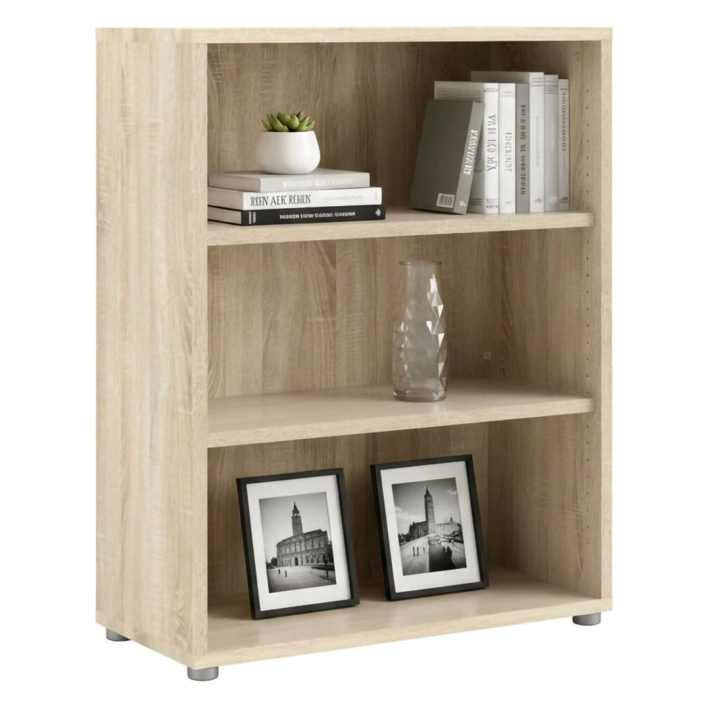 Libreria Aziza, Scaffale da ufficio, Mobile portalibri, Biblioteca, 89x40 h113 cm, Quercia