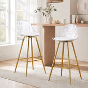 SGABELLI BAR Set da 2 pezzi Oro/Trasparente Metallo e Plastica