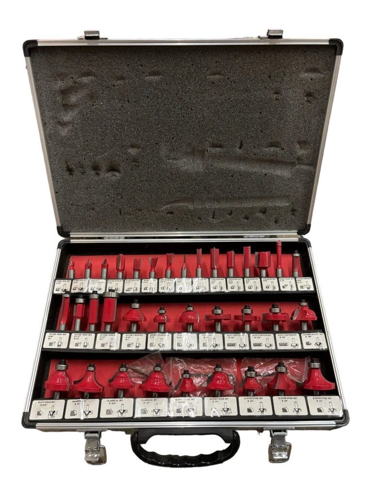 FRESE PER LEGNO PER PANTOGRAFO 35 PZ 8mm IN VALIGETTA DI ALLUMINIO