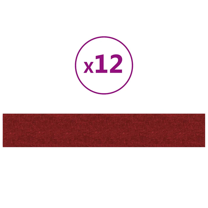 Pannelli Murali 12 pz Rosso Vino 90x15 cm Tessuto 1,62 mÂ² cod mxl 25770