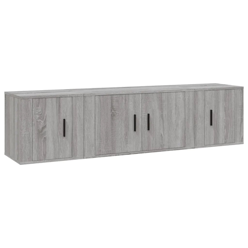 Set Mobili Porta TV 3 pz | Armadietto TV | Mobile Porta TV Grigio Sonoma in Legno Multistrato