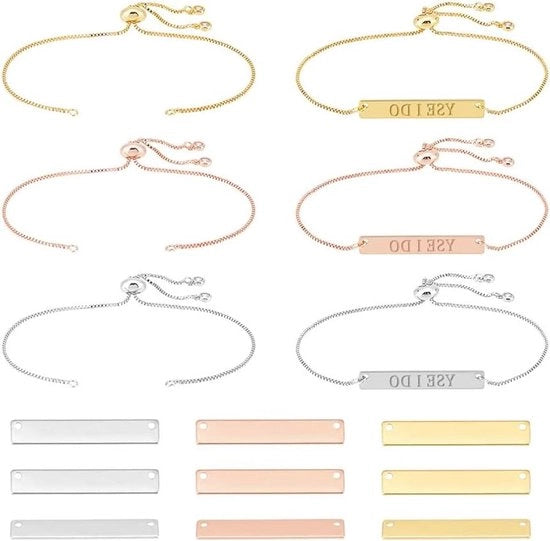 Set di bracciali da personalizzare con graffetta - 9 colori inclusi etichette bianche - creare bracciali per adulti