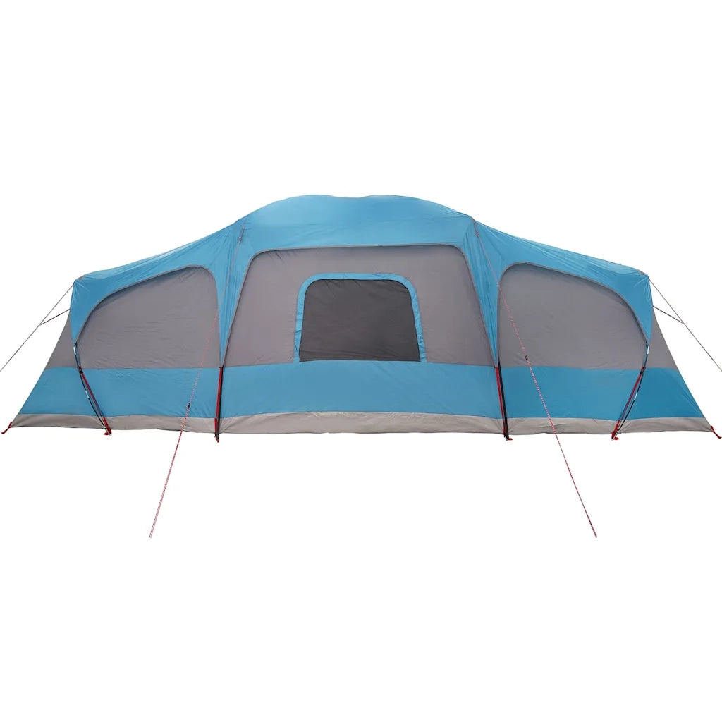 Tenda da Campeggio con Portico Cupola 9 Persone-Tenda per Escursionismo Blu Impermeabile