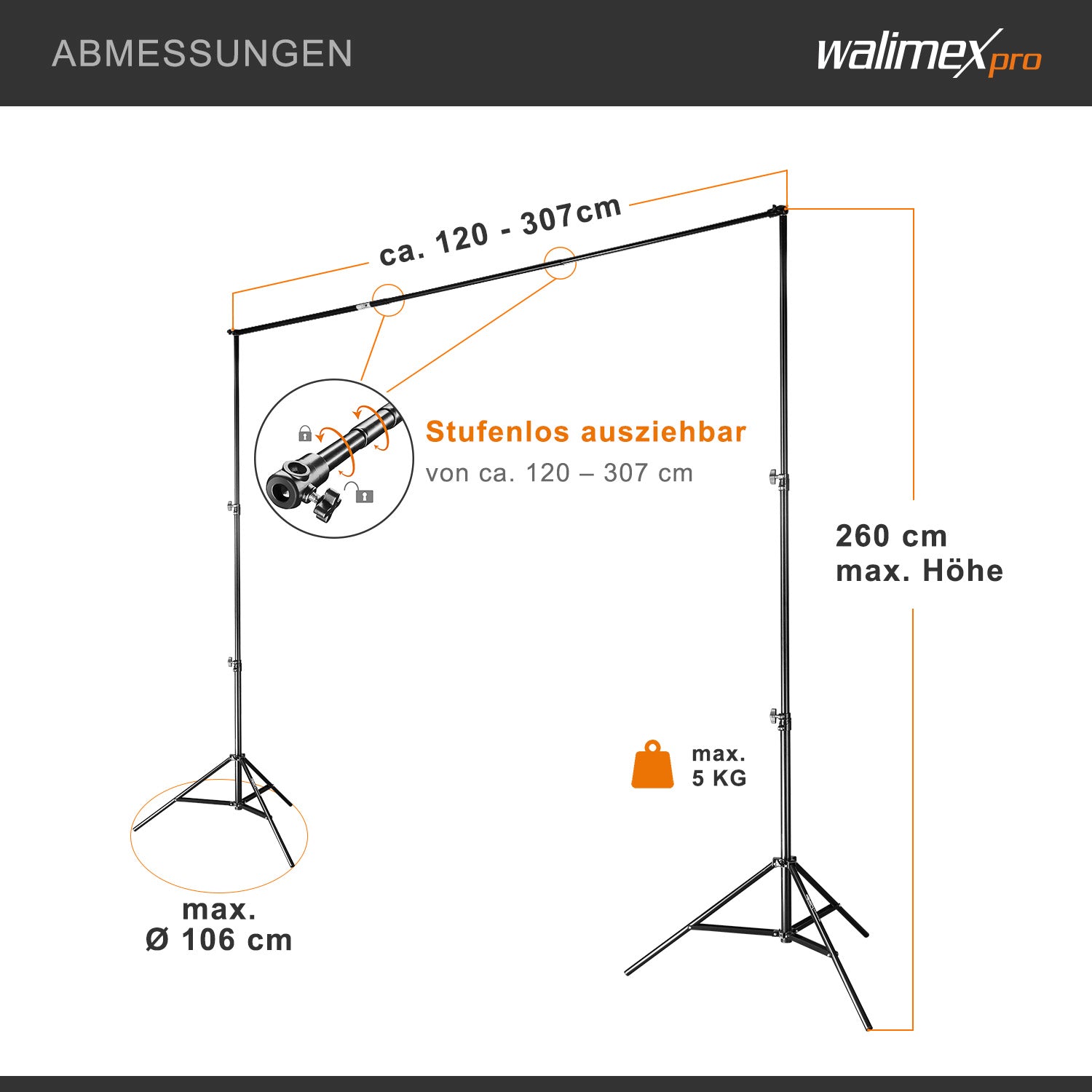 Set premium per studio fotografico incl. 2x treppiede lampada, 2x softbox LED 45 W bicolore e sfondo, potente illuminazione video per interno