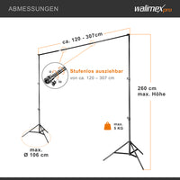 Set premium per studio fotografico incl. 2x treppiede lampada, 2x softbox LED 45 W bicolore e sfondo, potente illuminazione video per interno