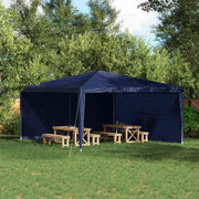 Parete per tenda da festa 2 pcs Blu 400 x 195 cm PE e Acciaio 42033023