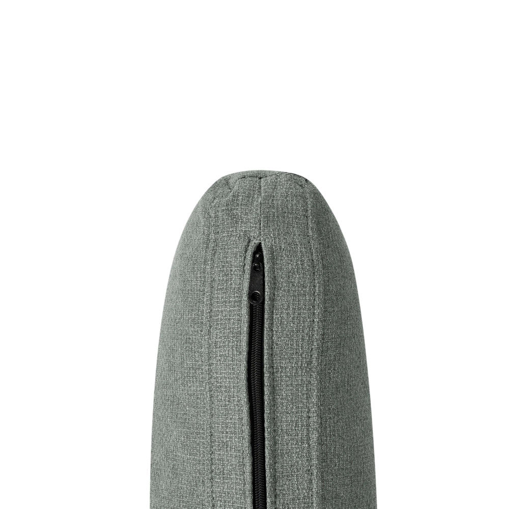 Chaise longue in tessuto verde imbottita con cuscini gambe in acciaio in stile scandinavo