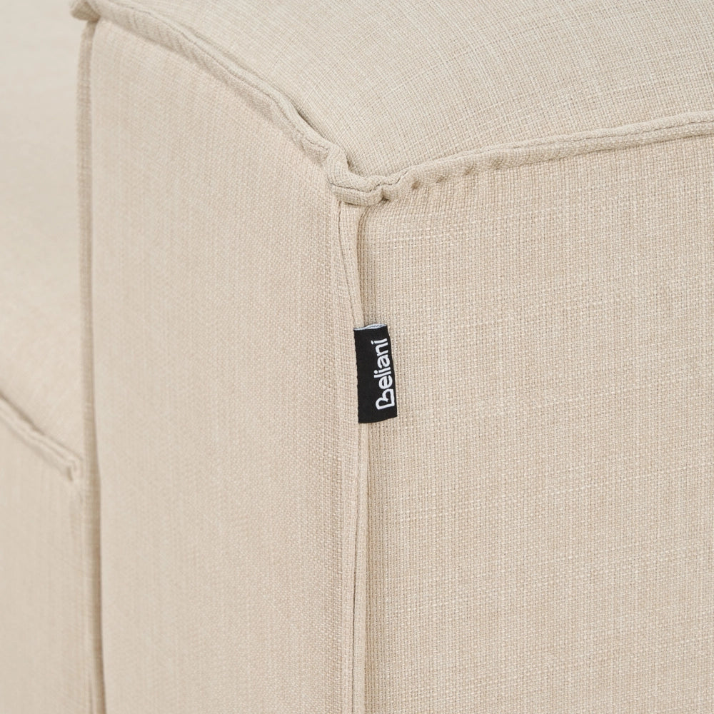 Poltrona modulare  componibile 1 posto sezione divano gambe nere tessuto beige Gambe nere Stile moderno